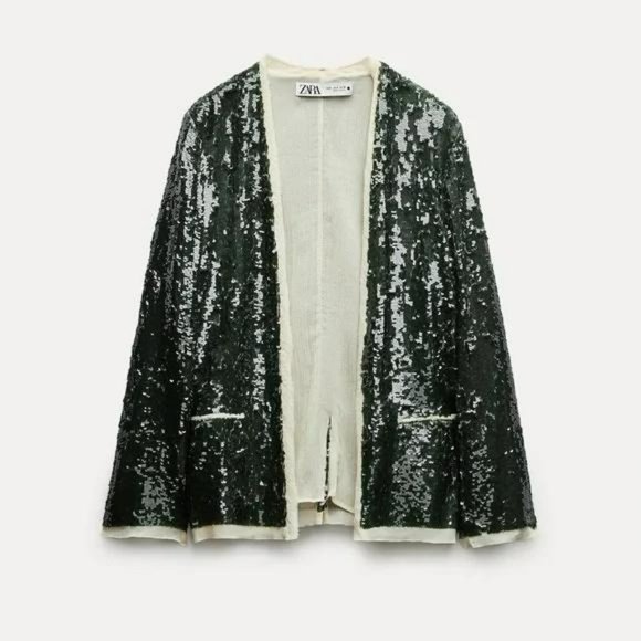 ZARA SEQUIN BLAZER ZW COLLECTION - Picture 1 of 3
